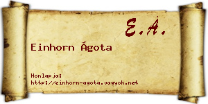 Einhorn Ágota névjegykártya